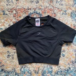 Black Gymshark Biker Crop Top